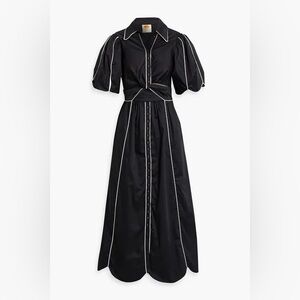 Farm Rio Black And White Short Sleeve Midi Dress twisted